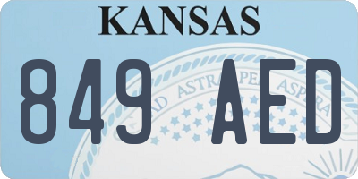 KS license plate 849AED