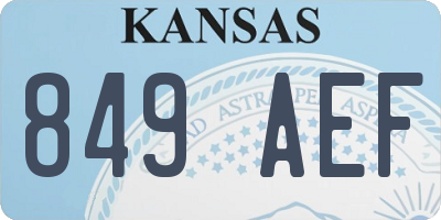 KS license plate 849AEF