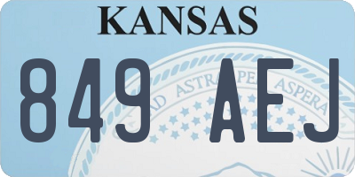 KS license plate 849AEJ