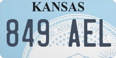 KS license plate 849AEL