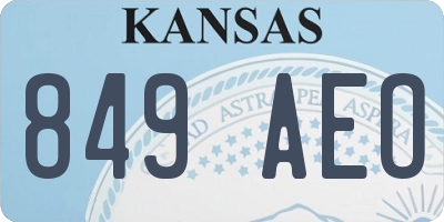 KS license plate 849AEO