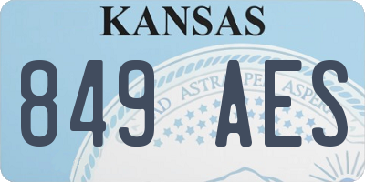 KS license plate 849AES