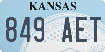 KS license plate 849AET