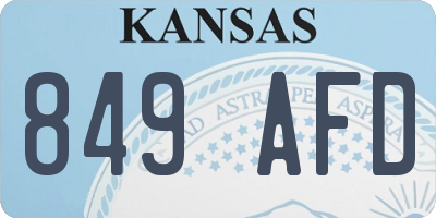 KS license plate 849AFD