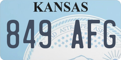 KS license plate 849AFG