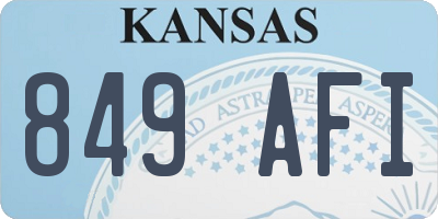 KS license plate 849AFI
