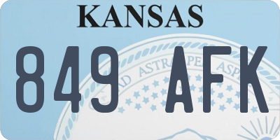 KS license plate 849AFK