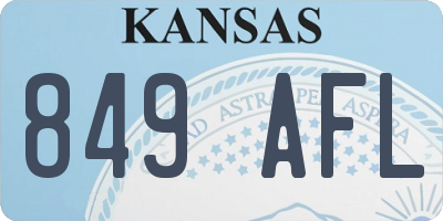 KS license plate 849AFL