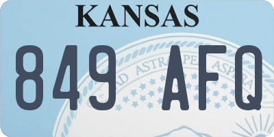KS license plate 849AFQ