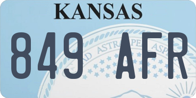 KS license plate 849AFR