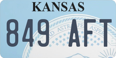 KS license plate 849AFT