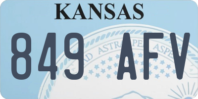 KS license plate 849AFV