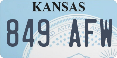 KS license plate 849AFW