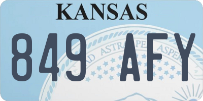 KS license plate 849AFY