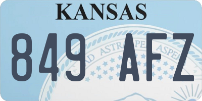 KS license plate 849AFZ