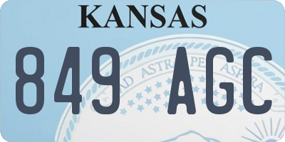 KS license plate 849AGC