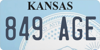 KS license plate 849AGE