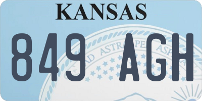 KS license plate 849AGH