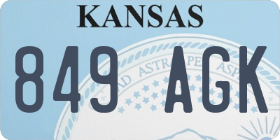 KS license plate 849AGK