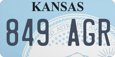 KS license plate 849AGR
