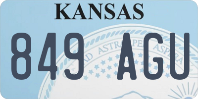 KS license plate 849AGU