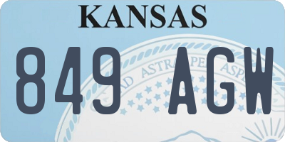 KS license plate 849AGW