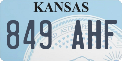 KS license plate 849AHF