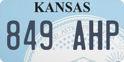 KS license plate 849AHP