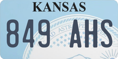 KS license plate 849AHS