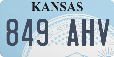 KS license plate 849AHV