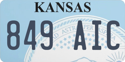 KS license plate 849AIC