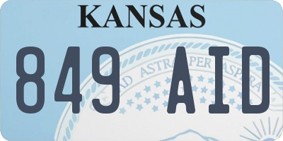 KS license plate 849AID