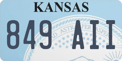 KS license plate 849AII