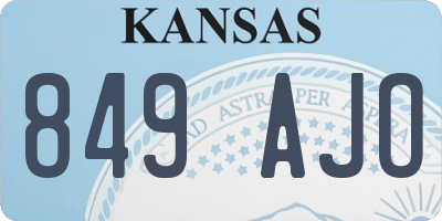 KS license plate 849AJO