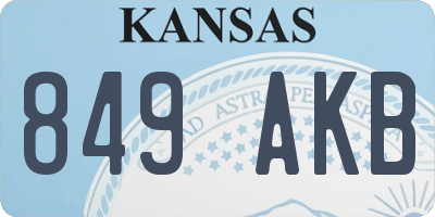 KS license plate 849AKB