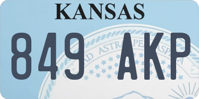 KS license plate 849AKP