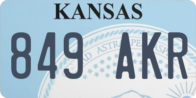 KS license plate 849AKR