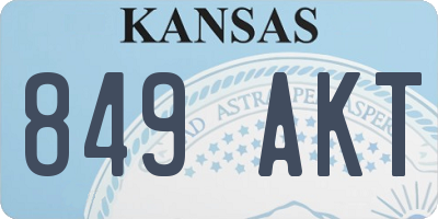KS license plate 849AKT