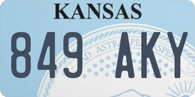 KS license plate 849AKY