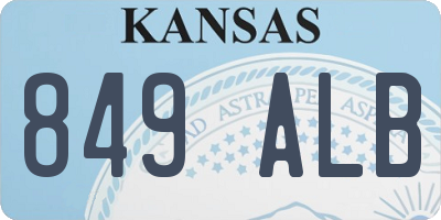 KS license plate 849ALB