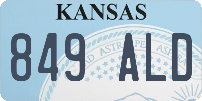 KS license plate 849ALD
