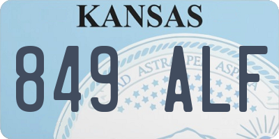 KS license plate 849ALF