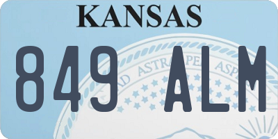 KS license plate 849ALM