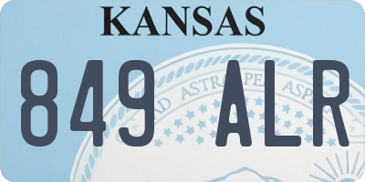 KS license plate 849ALR