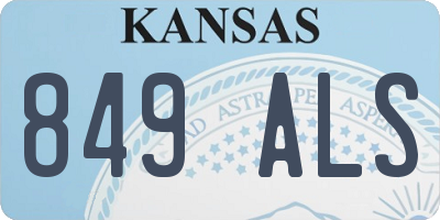KS license plate 849ALS