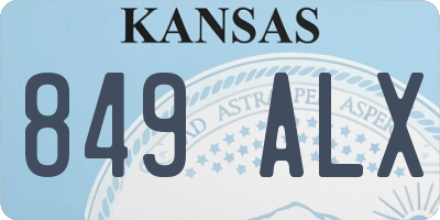 KS license plate 849ALX