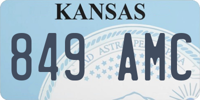KS license plate 849AMC