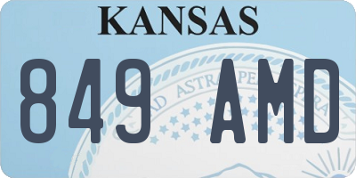 KS license plate 849AMD