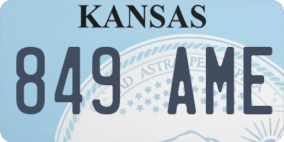 KS license plate 849AME