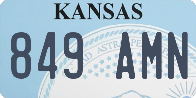 KS license plate 849AMN